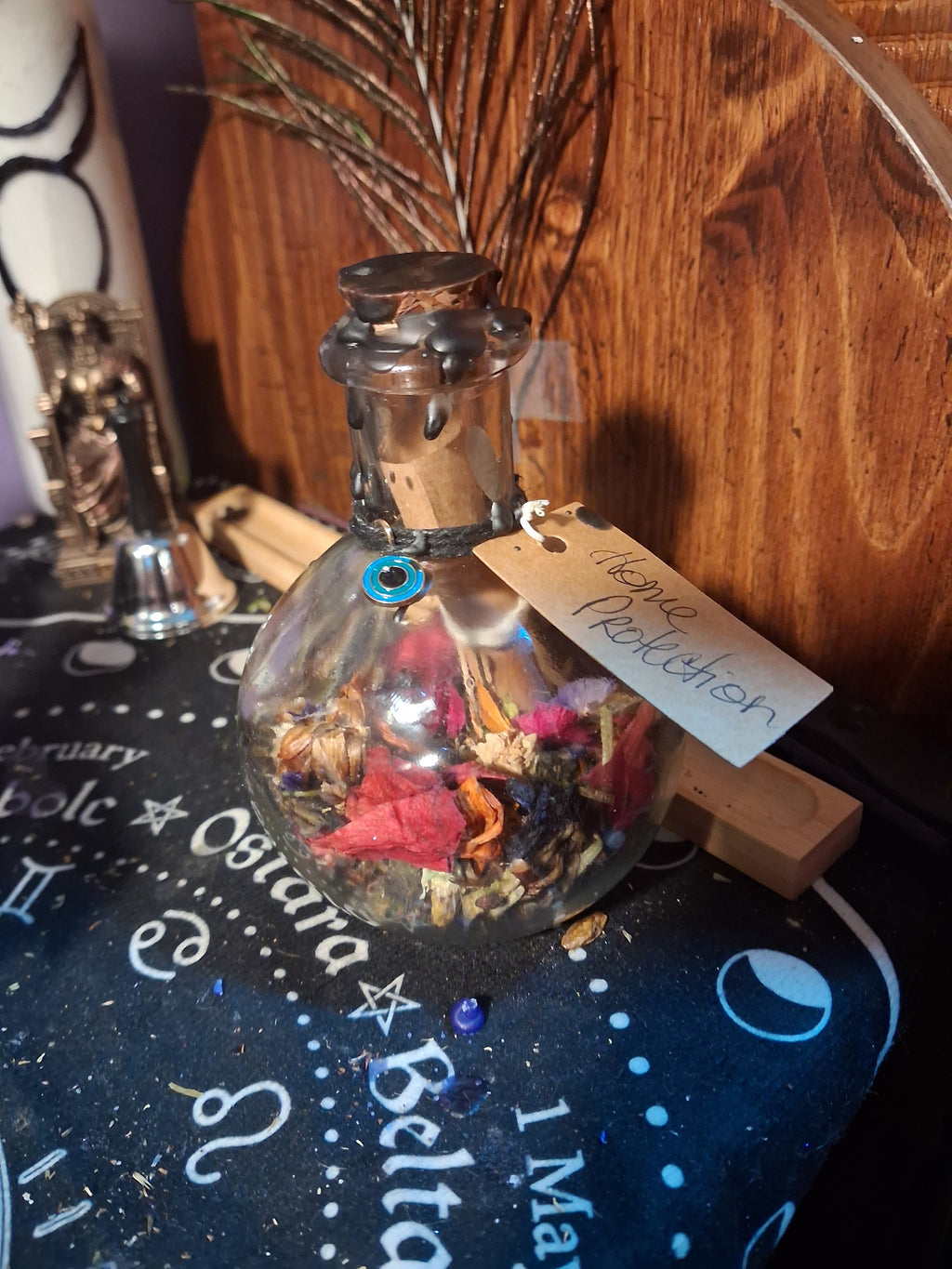 Handmade Wiccan Home Protection Intention Jar. Small