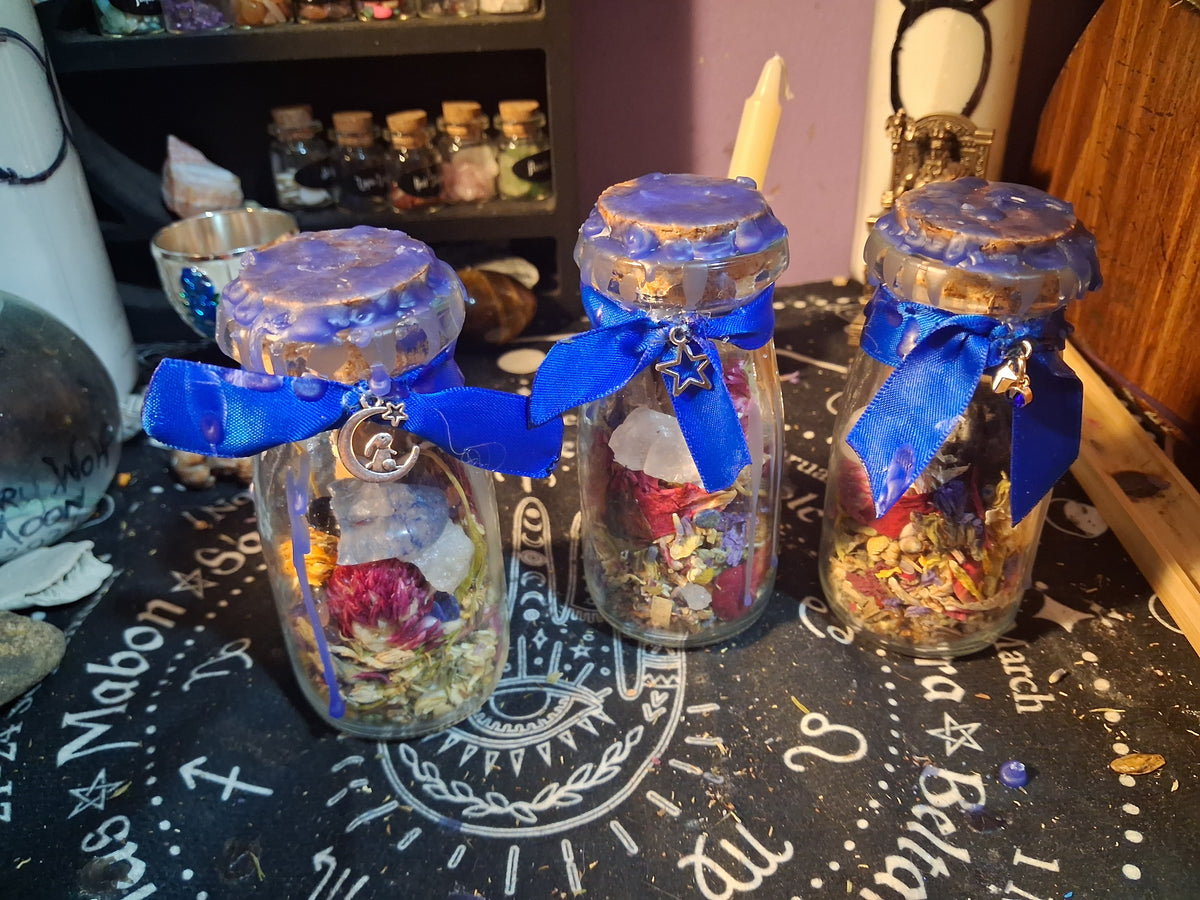 Handmade Wiccan sleep intention jar- small