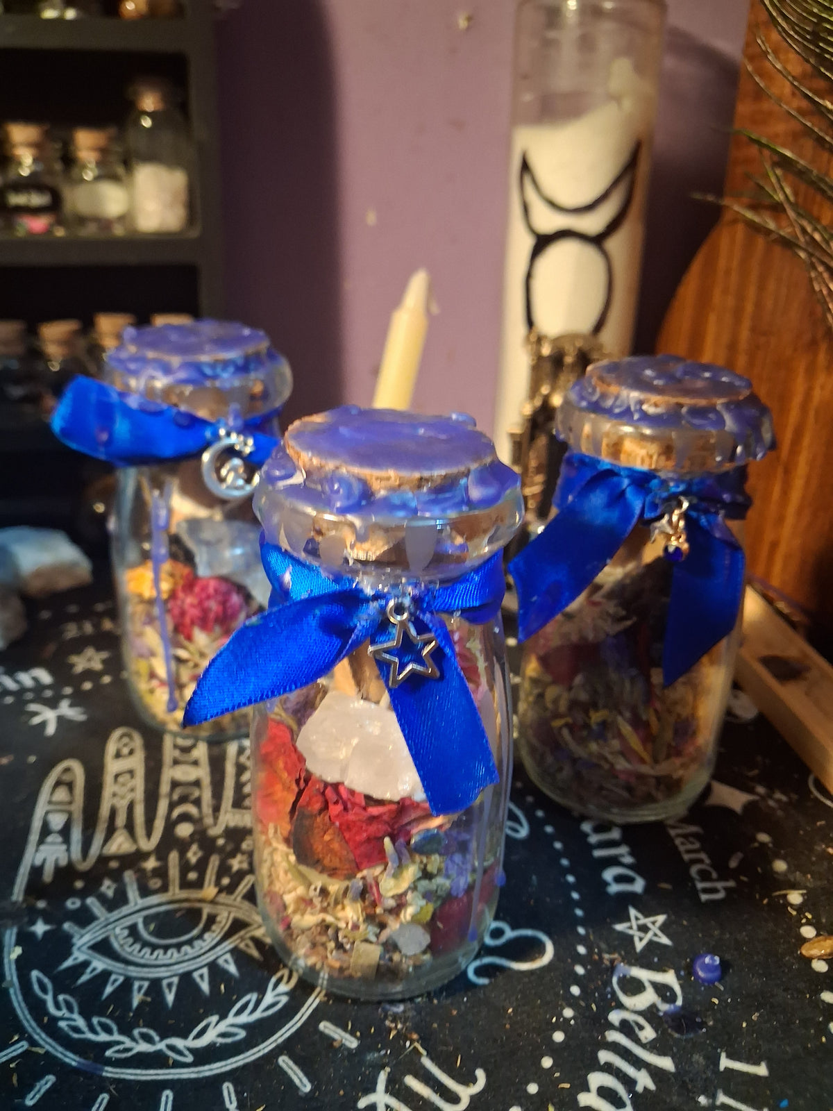 Handmade Wiccan sleep intention jar- small