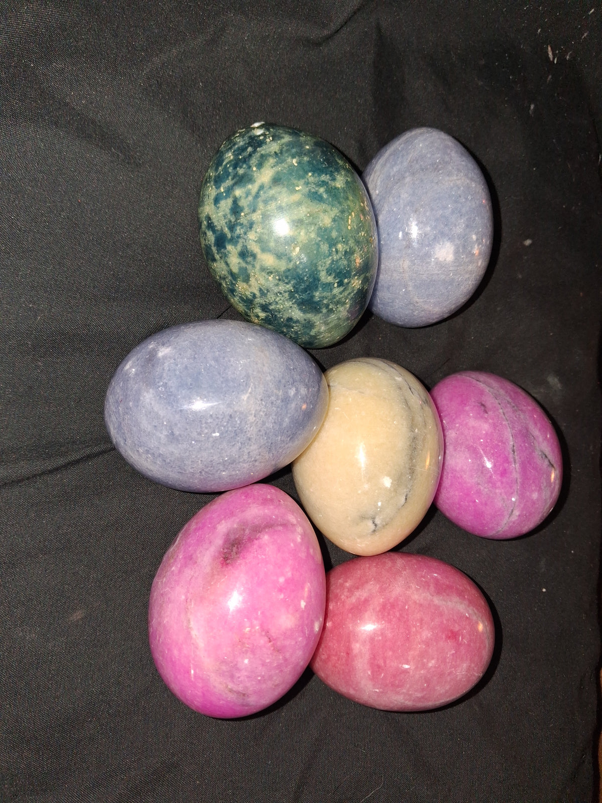 Polished Gemstone & Marble Decorative Eggs – Natural Stone Carvings (Assorted Colors)