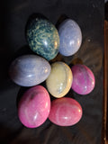 Polished Gemstone & Marble Decorative Eggs – Natural Stone Carvings (Assorted Colors)