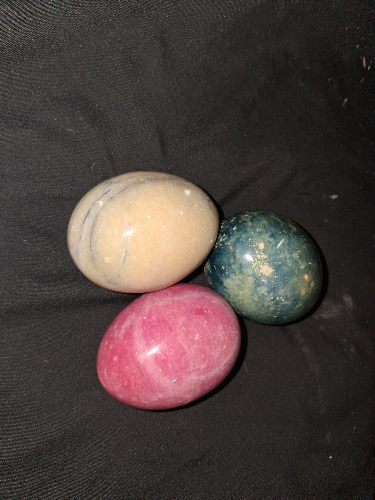 Polished Gemstone & Marble Decorative Eggs – Natural Stone Carvings (Assorted Colors)