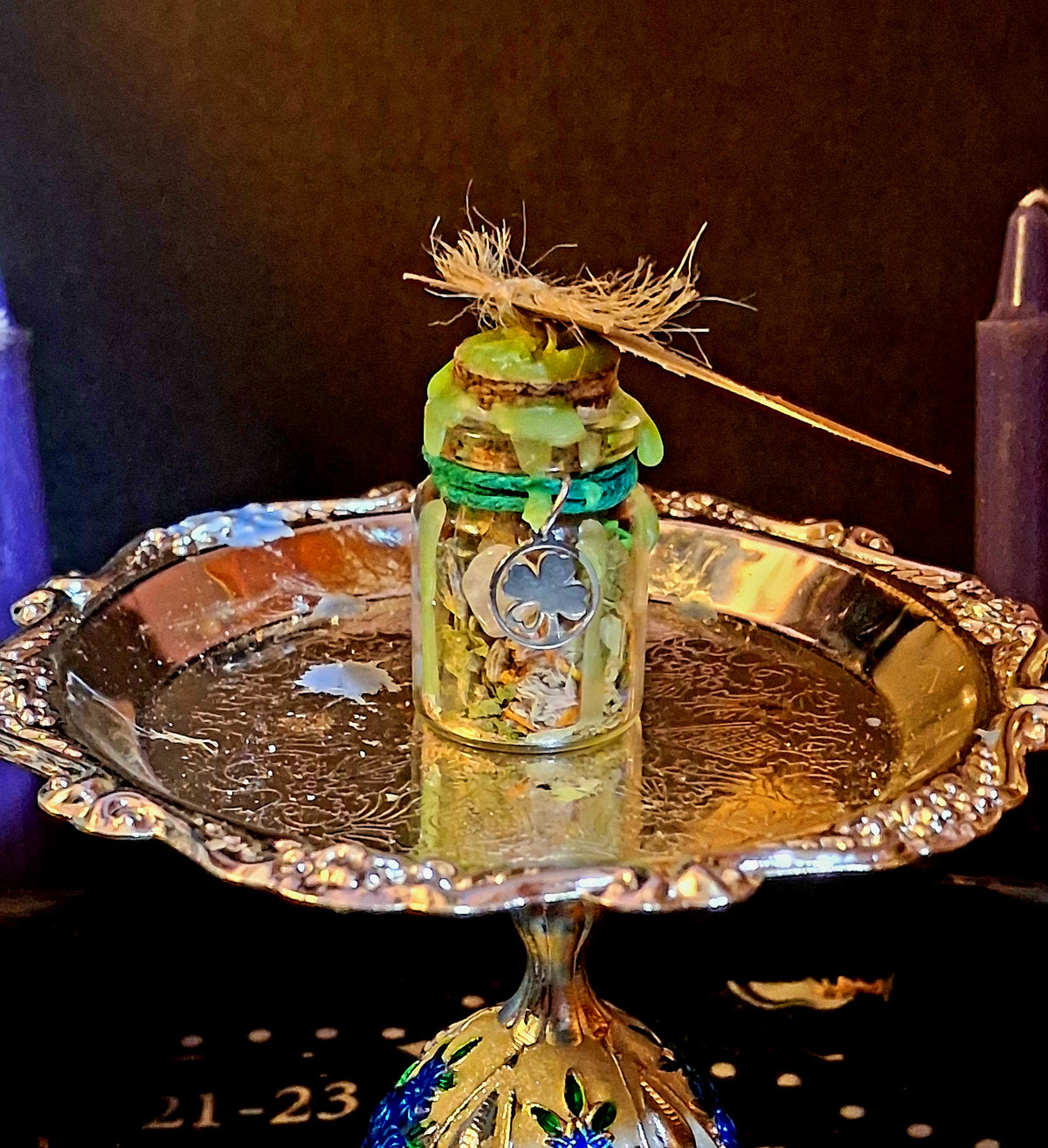 Pocket Luck Intention Jar | Handcrafted Spell Jar with Healing Crystals & Herbs-mini