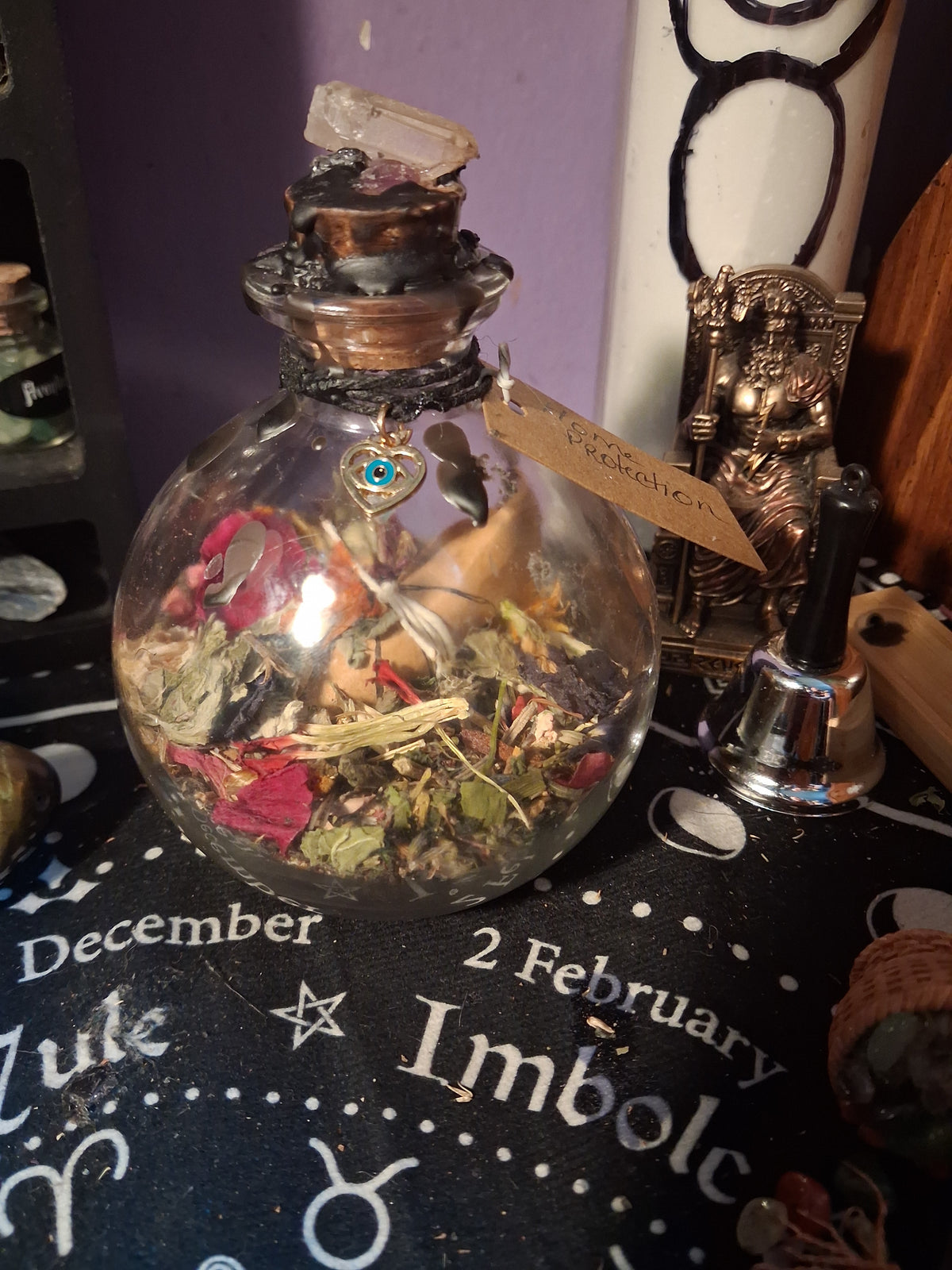 Handmade Wiccan Home Protection Intention Jar. LARGE
