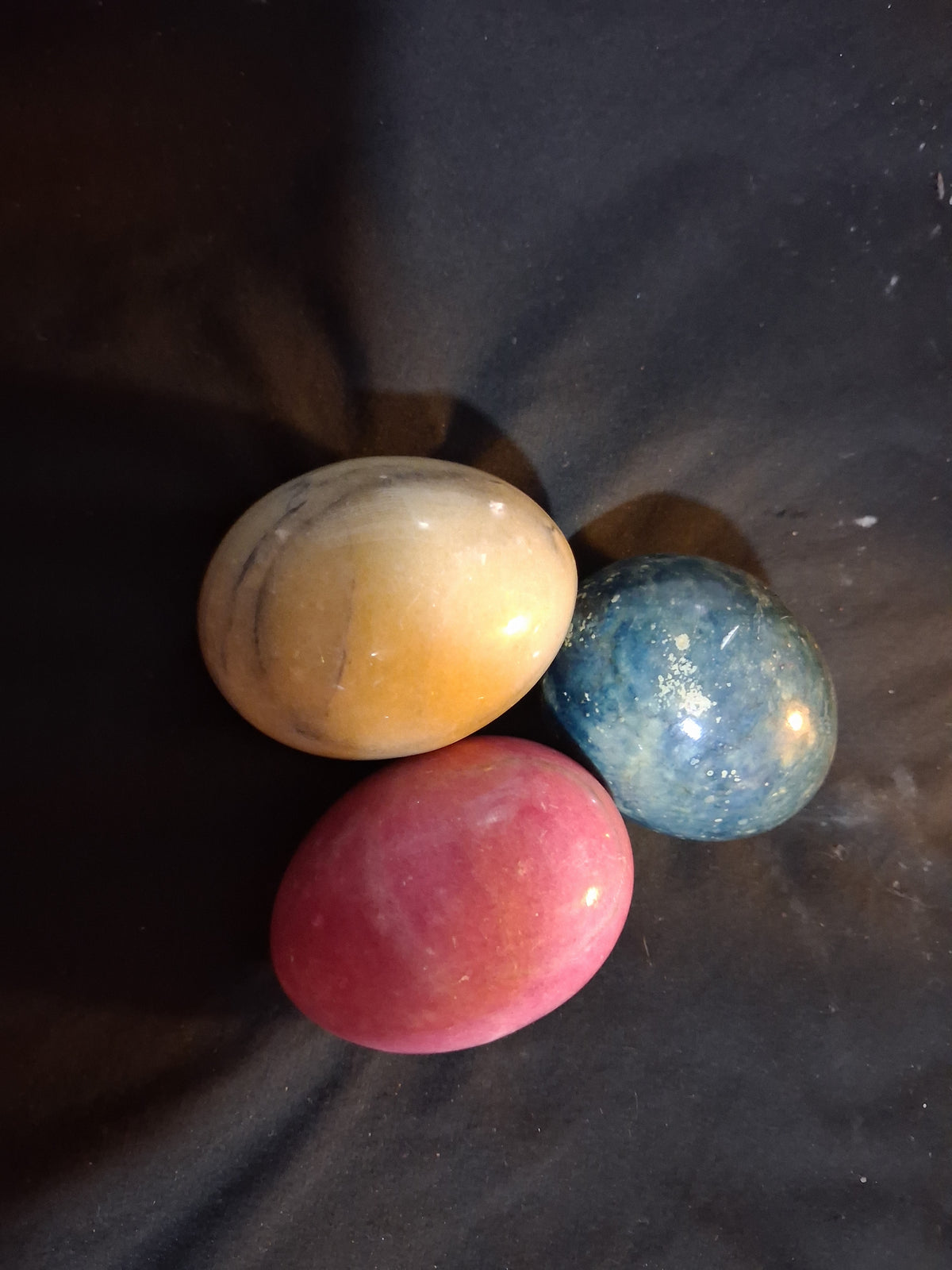 Polished Gemstone & Marble Decorative Eggs – Natural Stone Carvings (Assorted Colors)