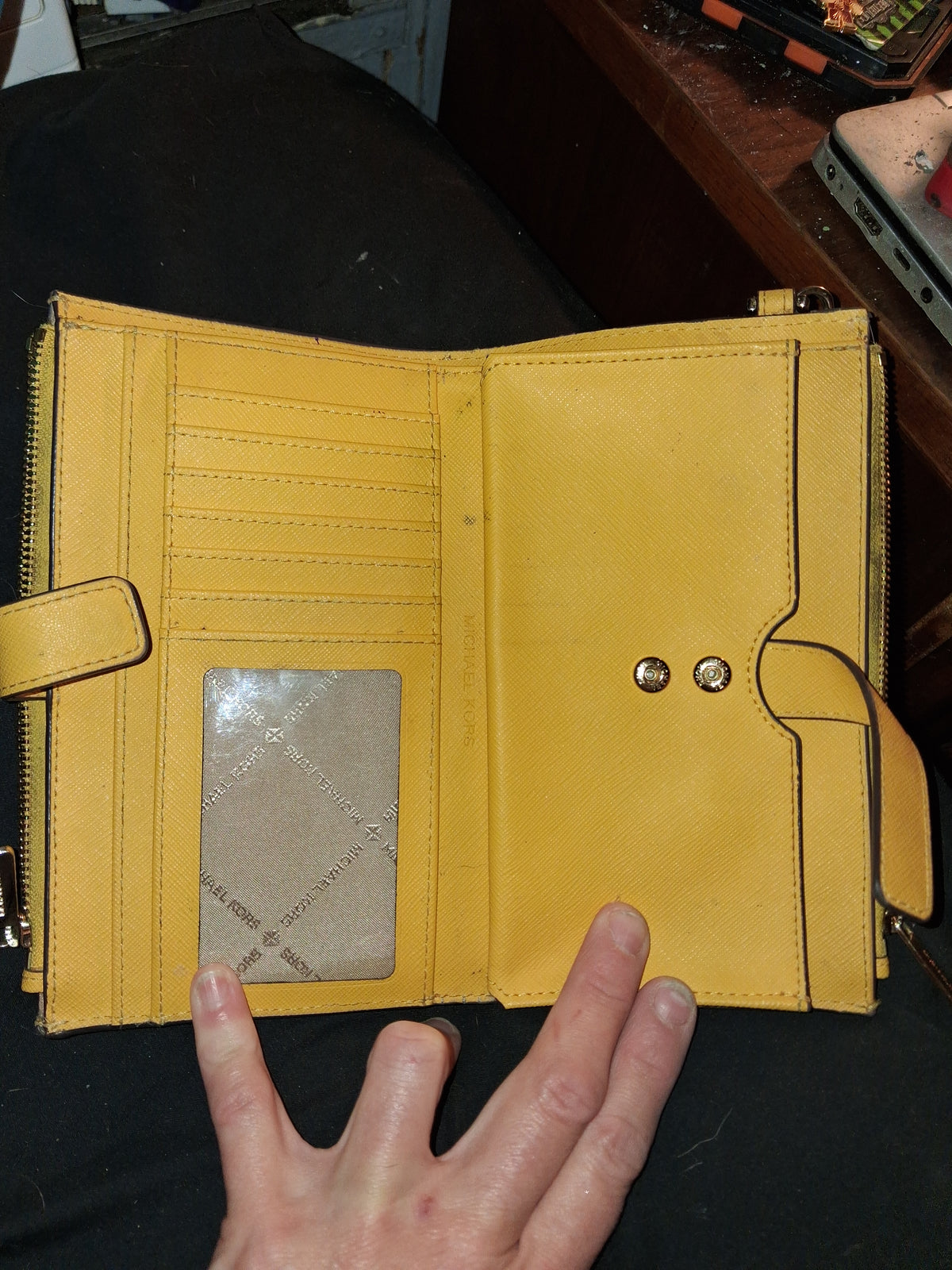 Michael Kors Yellow Saffiano Leather Bifold Wristlet Wallet – Like New-gently used