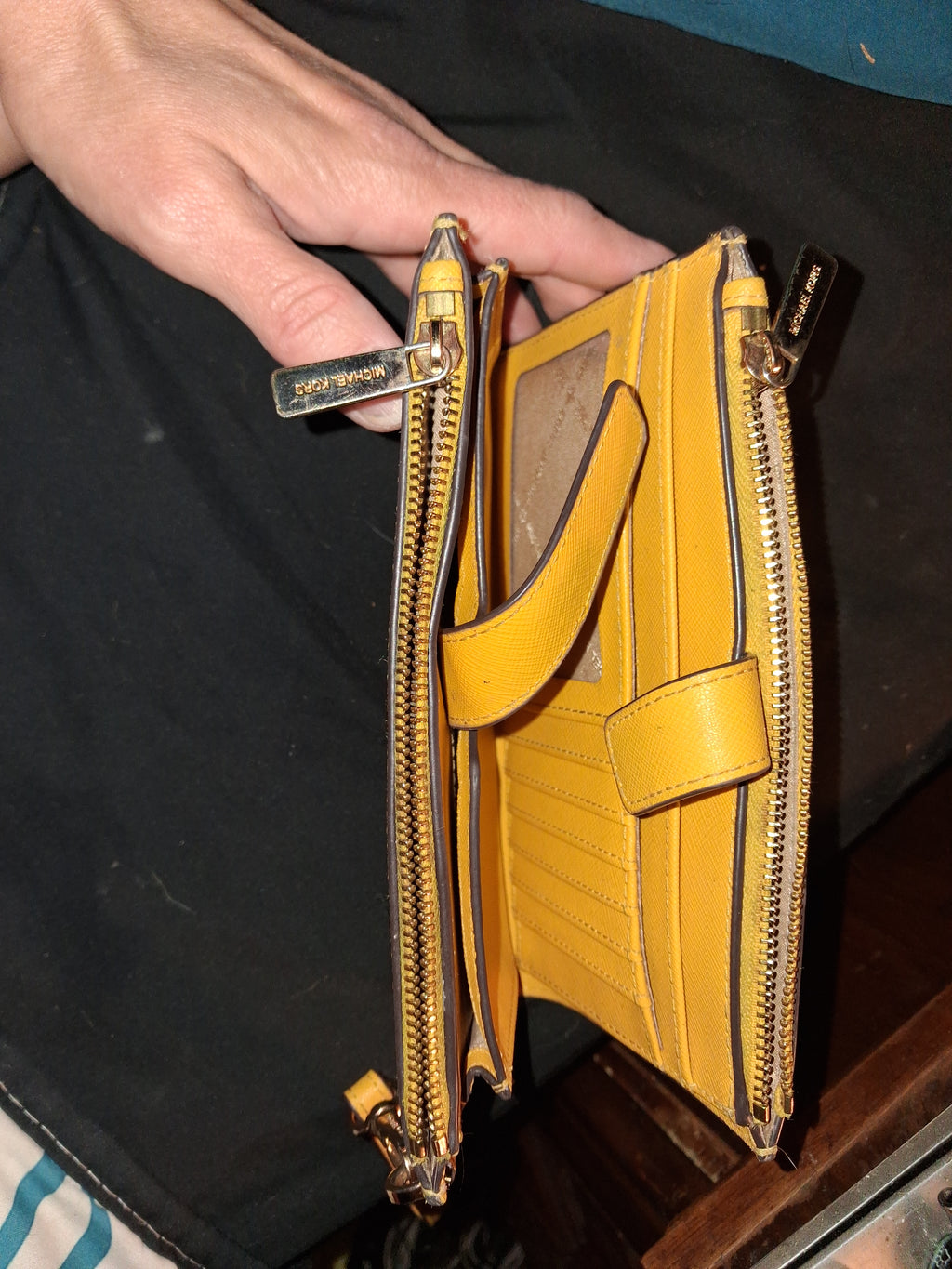 Michael Kors Yellow Saffiano Leather Bifold Wristlet Wallet – Like New-gently used
