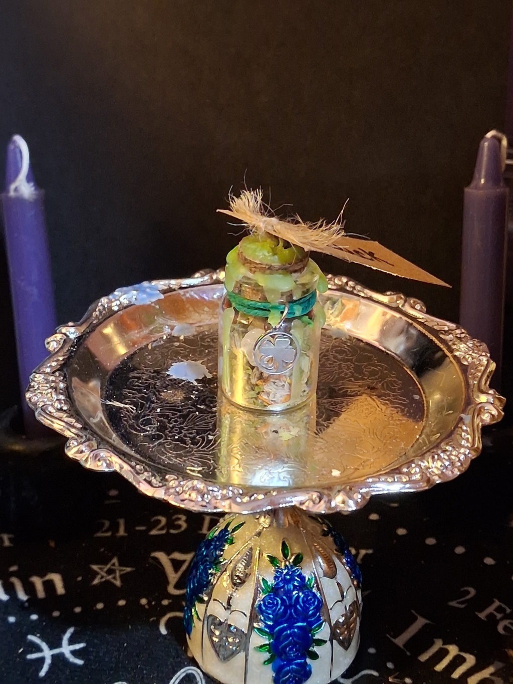 Pocket Luck Intention Jar | Handcrafted Spell Jar with Healing Crystals & Herbs-mini