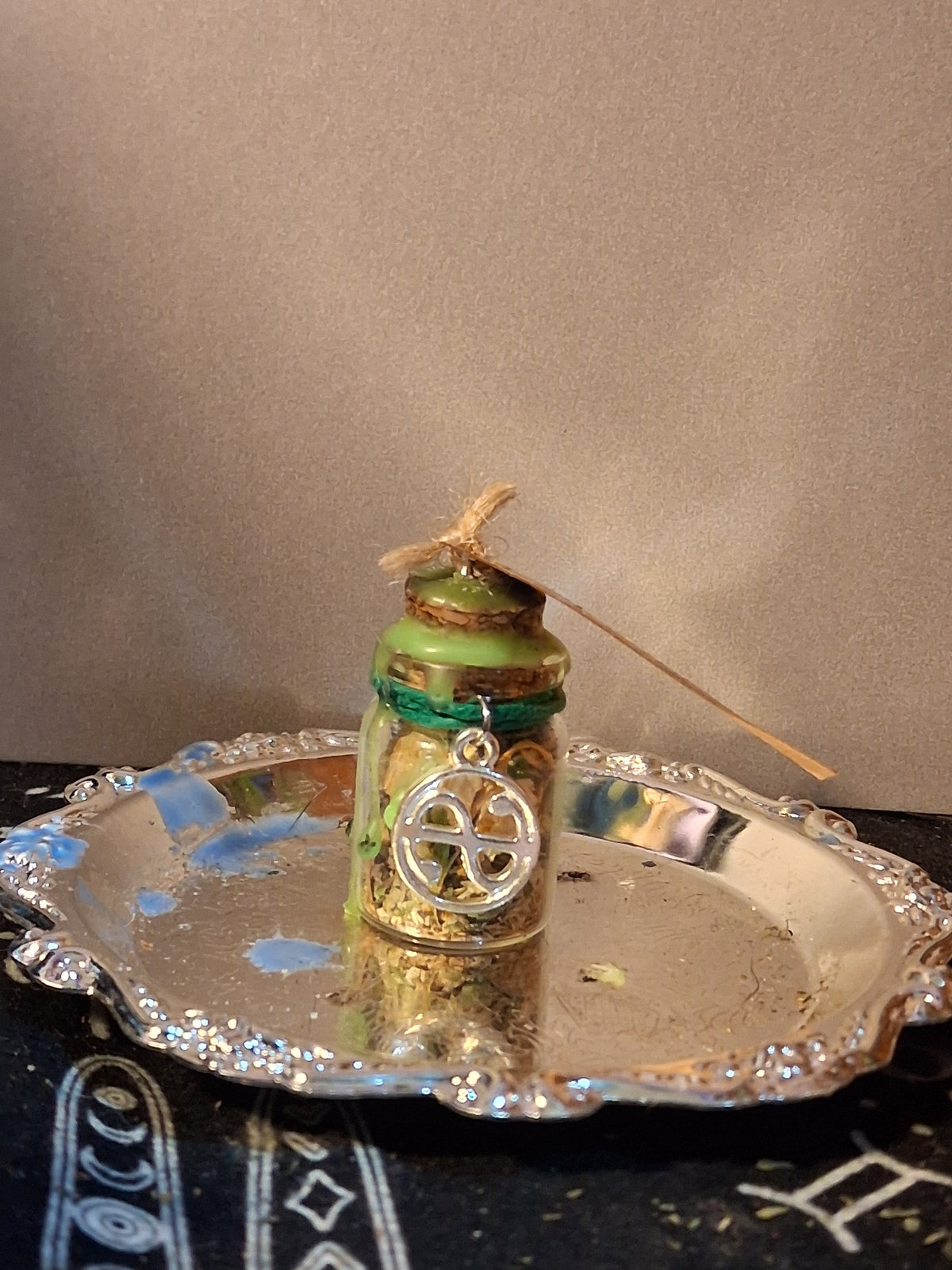 Wealth & Abundance Money Intention Jar | Handcrafted Crystal & Botanical Spell Jar- mini